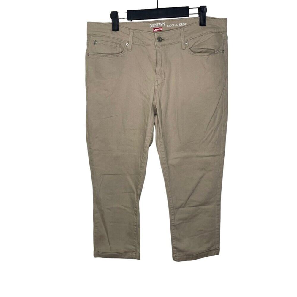 Denizen Womens Capri Pants Size 34 Modern Crop Tan Beige Mid Rise Casual Wear